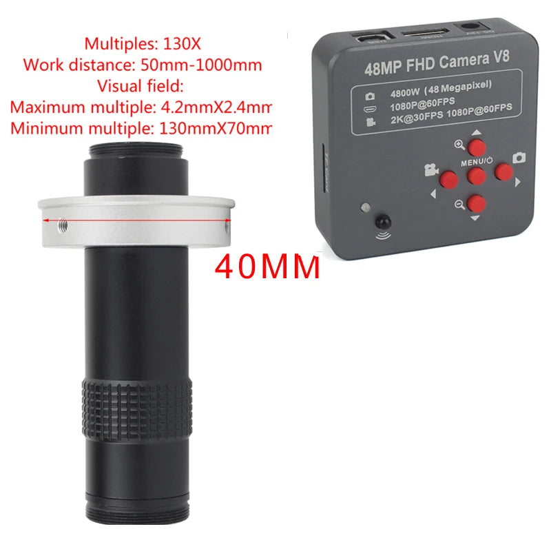 Custom CNC machining  1080P 60FPS 2K 4800W 48MP HDMI USB Industrial Electronic Digital Video Microscope Camera Magnifier For Phone PCB Repair