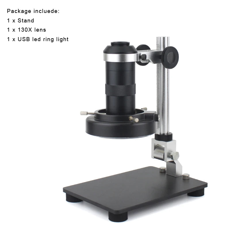 Custom CNC machining  1080P HDMI USB Digital Video Monocular Microscope Camera TF Storag130X Zoom C-Mount Lens For Phone PCB Soldering Repair Tools