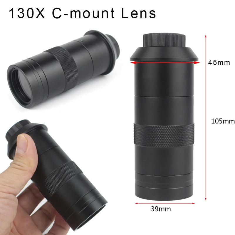 Custom CNC machining  1080P HDMI USB Digital Video Monocular Microscope Camera TF Storag130X Zoom C-Mount Lens For Phone PCB Soldering Repair Tools