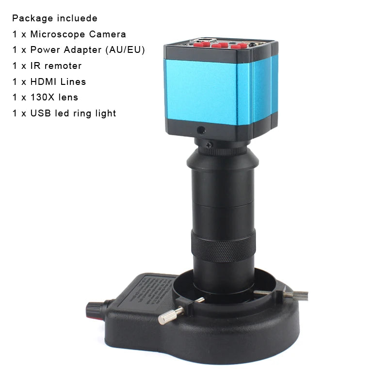 Custom CNC machining  1080P HDMI USB Digital Video Monocular Microscope Camera TF Storag130X Zoom C-Mount Lens For Phone PCB Soldering Repair Tools