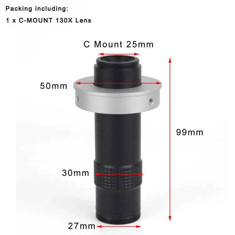 Custom CNC machining  13MP 1080P HDMI VGA Industrial Video Microscope Camera 1-130X Zoom C Mount Lens Remote Control For PCB Phone Repair Soldering