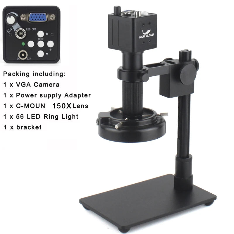 Custom CNC machining  13MP 60FPS VGA Digital Video Monocular Microscope Camera Continus Magnifying Zoom 150X C-Mount Soldering Phone Repair Tools