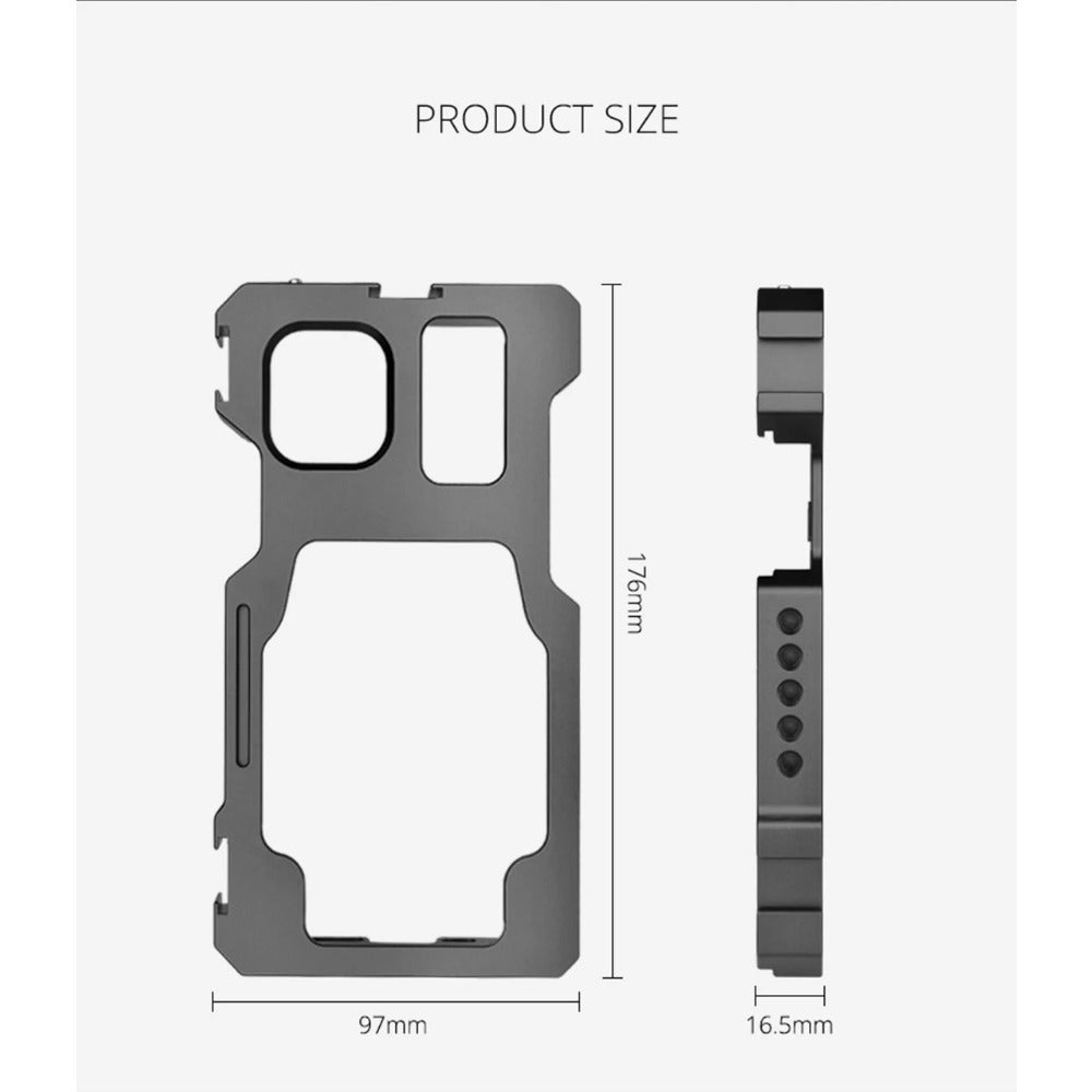 Custom CNC machining Video Phone Cage for iPhone 11 Pro Max Expansion Interface with Cold Shoe Mount 1/4 Screw Holes for Microphone LED Video Light