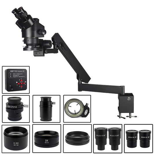 Custom CNC machining  3.5X 7X 45X 90X 38MP HDMI USB Video Camera Articulating Arm Pillar Clamp Simul-Focal Industrial Trinocular Stereo Microscope