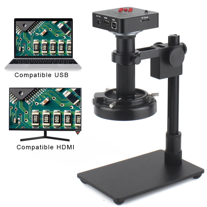 Custom CNC machining  38MP 2K 60PSF HDMI USB Video Microscope Camera 150X Lens Electronic Industrial Digital Microscope for Phone Repair Soldering