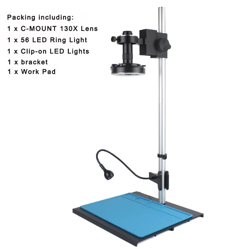 Custom CNC machining  48MP 2K 1080P HDMI USB Industrial Video Microscope Camera 1-130X Zoom C Mount Lens Remote Control For Digital Image Acquisition