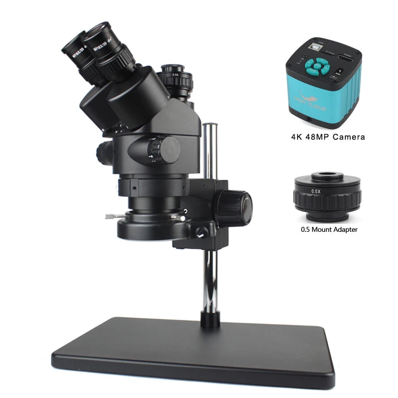 Custom CNC machining 48MP 4K 1080P HDMI USB Video Camera Simul-Focal 3.5X-90X Continuous Zoom Stereo Trinocular Microscope CTV Adapter Barlow Lens