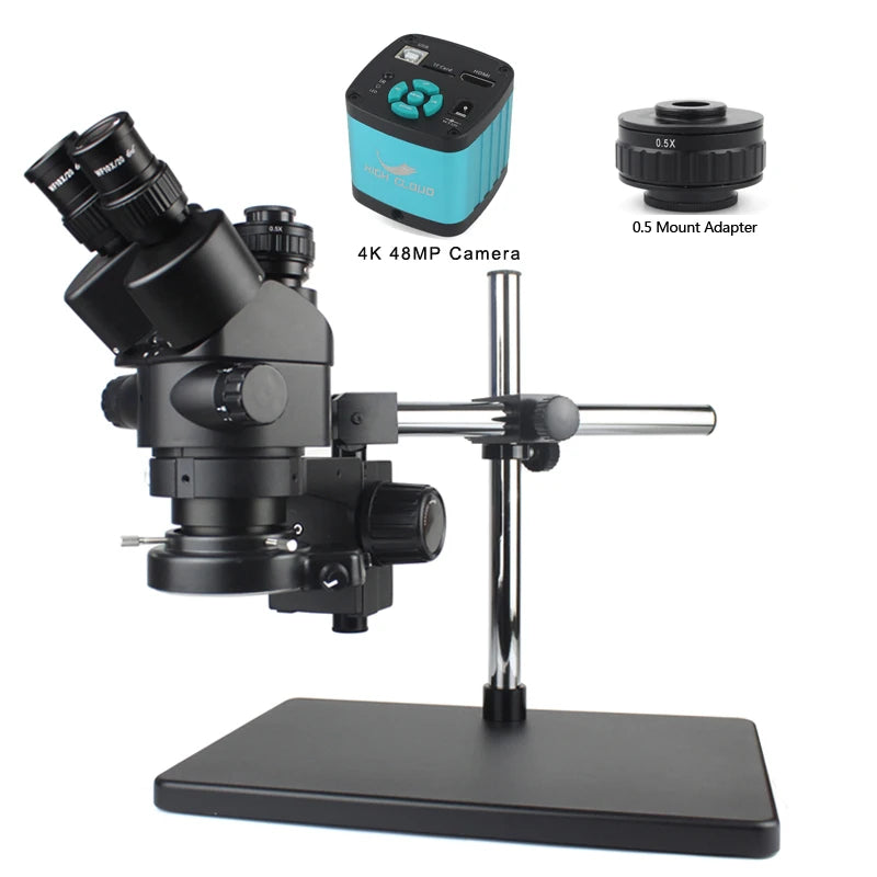 Custom CNC machining 48MP 4K 1080P HDMI USB Video Camera Simul-Focal 3.5X-90X Continuous Zoom Stereo Trinocular Microscope CTV Adapter Barlow Lens