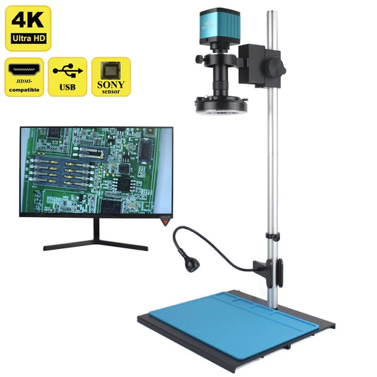 Custom CNC machining  48MP 4K 1080P HDMI USB Video Microscope Camera 130X Zoom C Mount Lens Ultra high working distance For Phone Repair Soldering