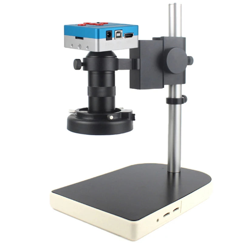 Custom CNC machining 48MP 4K HDMI USB Industrial Video Microscope Digital Microscope Camera 130X Zoom C Mount Lens For Phone Repair Soldering Tools