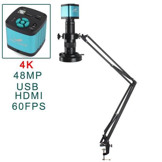 Custom CNC machining  48MP 4K HDMI USB Video Digital Microscope Camera 120X C Mount Lens SONY Sensor for Repair Soldering Digital Image Acquisition