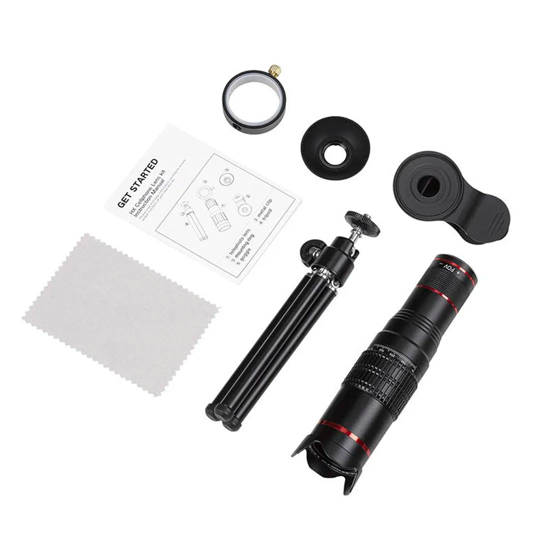 Custom CNC machining 4K HD 22X/36X/ 6-36X Optical Zoom Bluetooth-Compatible Telescope Lens w Tripod Mobile Phone Camera Lens Telephoto External Kit