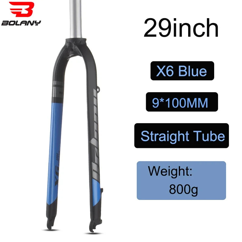 Custom CNC machining Bolany X6 Bike Rigid Fork 26/27.5/29inch Disc Brake Mountain Fork Straight Tube 28.6MM Matte Lightweight MTB Bicycle Fork