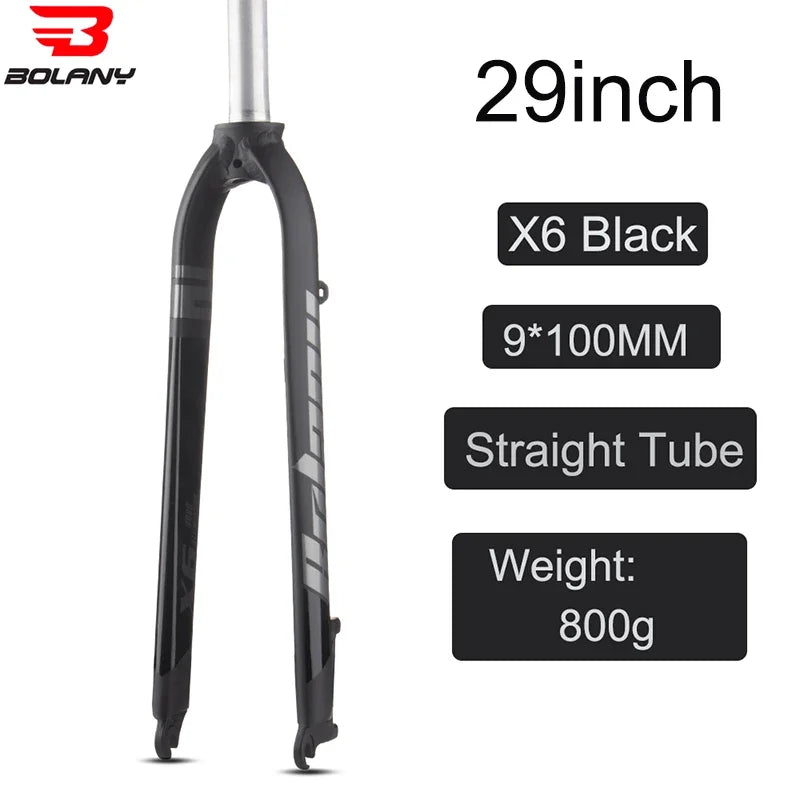 Custom CNC machining Bolany X6 Bike Rigid Fork 26/27.5/29inch Disc Brake Mountain Fork Straight Tube 28.6MM Matte Lightweight MTB Bicycle Fork