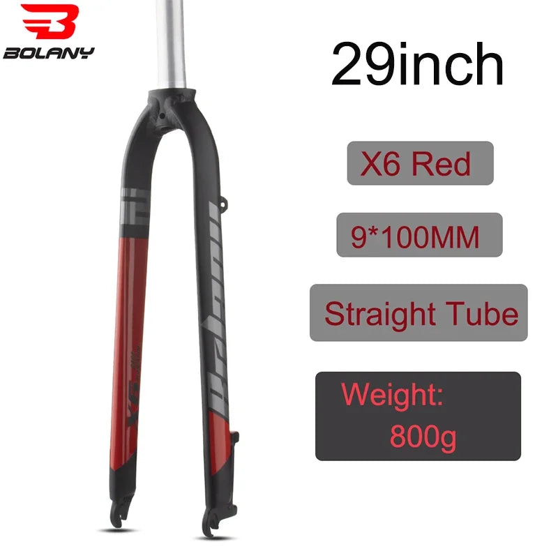 Custom CNC machining Bolany X6 Bike Rigid Fork 26/27.5/29inch Disc Brake Mountain Fork Straight Tube 28.6MM Matte Lightweight MTB Bicycle Fork