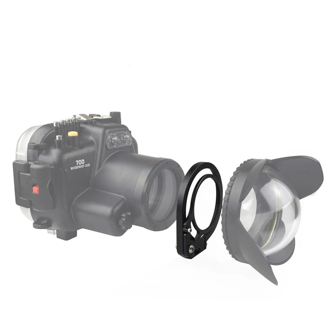 Custom CNC machining Diving 67mm 52mm Lens Carrier M52 M67 100mm for Macro Wide Angle Lens Mount Adapter Underwater Camera Case Float Arm for Canon