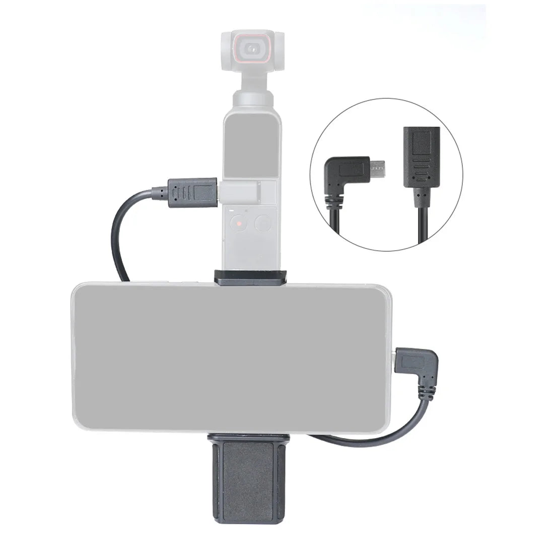 Custom For DJI Osmo Pocket 2 Handheld Gimbal Hot Shoe Mount Adapter 1/4" Led Microphone Bracket Holder Mobile Phone Clip Bracket Cable CNC Machining