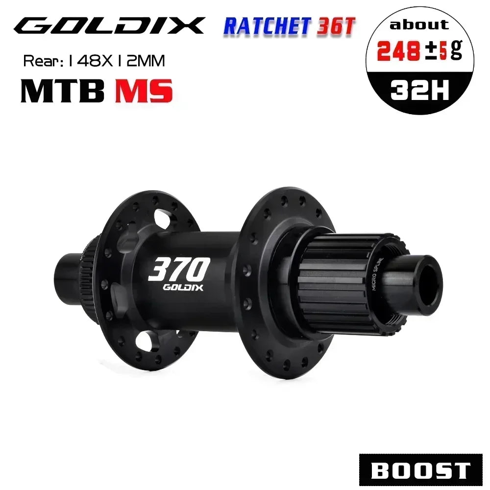 Custom CNC machining GOLDIX Ultralight MTB Hubs 36T Rachet Centerlock cube k7 32 furos Sealed Bearing Bicycle Boost Hub For shimano cassette 12 speed