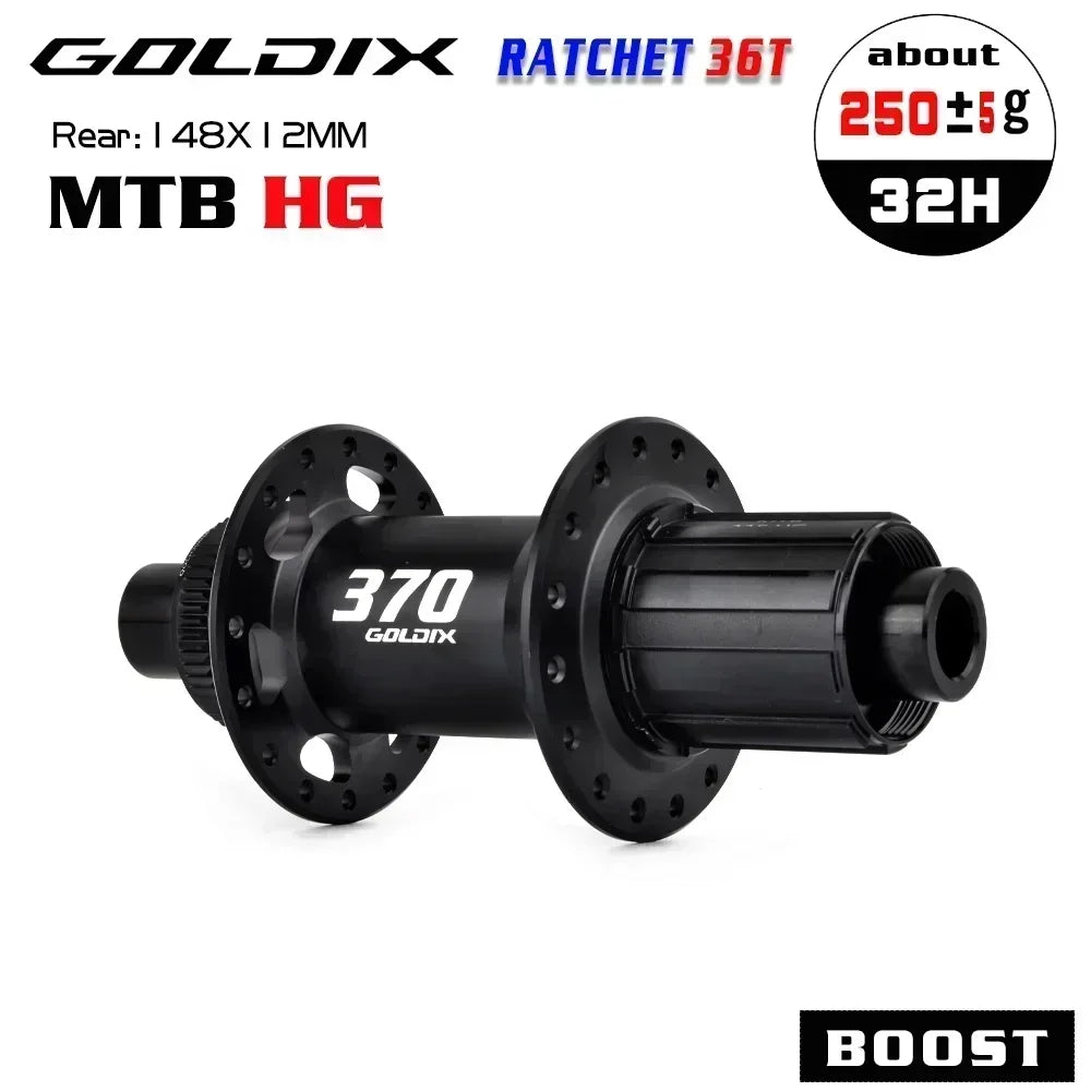 Custom CNC machining GOLDIX Ultralight MTB Hubs 36T Rachet Centerlock cube k7 32 furos Sealed Bearing Bicycle Boost Hub For shimano cassette 12 speed