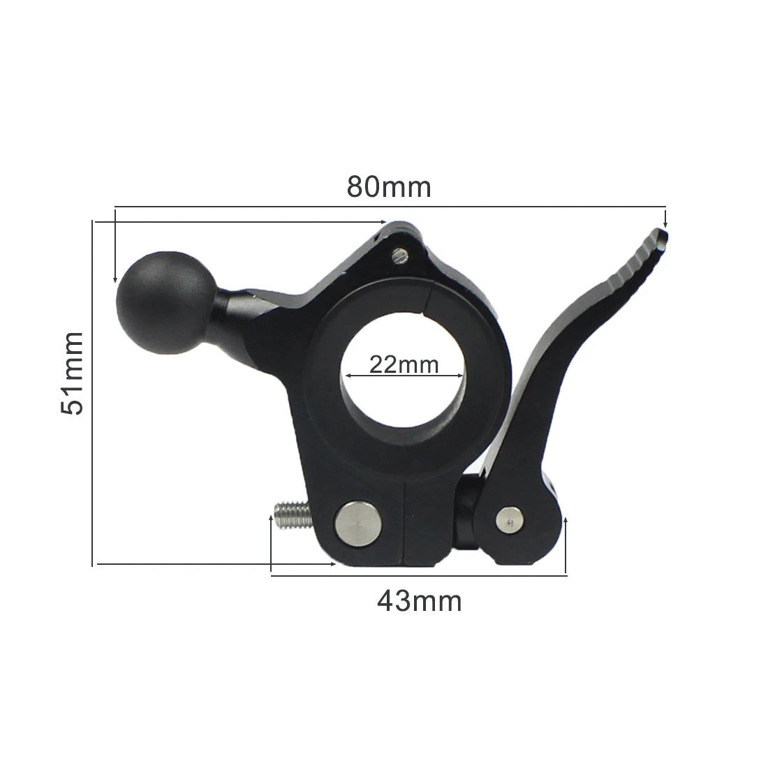 Custom CNC machining Motorcycle Fixed Bracket Adapter 17MM/25MM Ball Head Handlebar Mounting Clamp Bicycle GPS Mount Stand for Gopro Action Camera