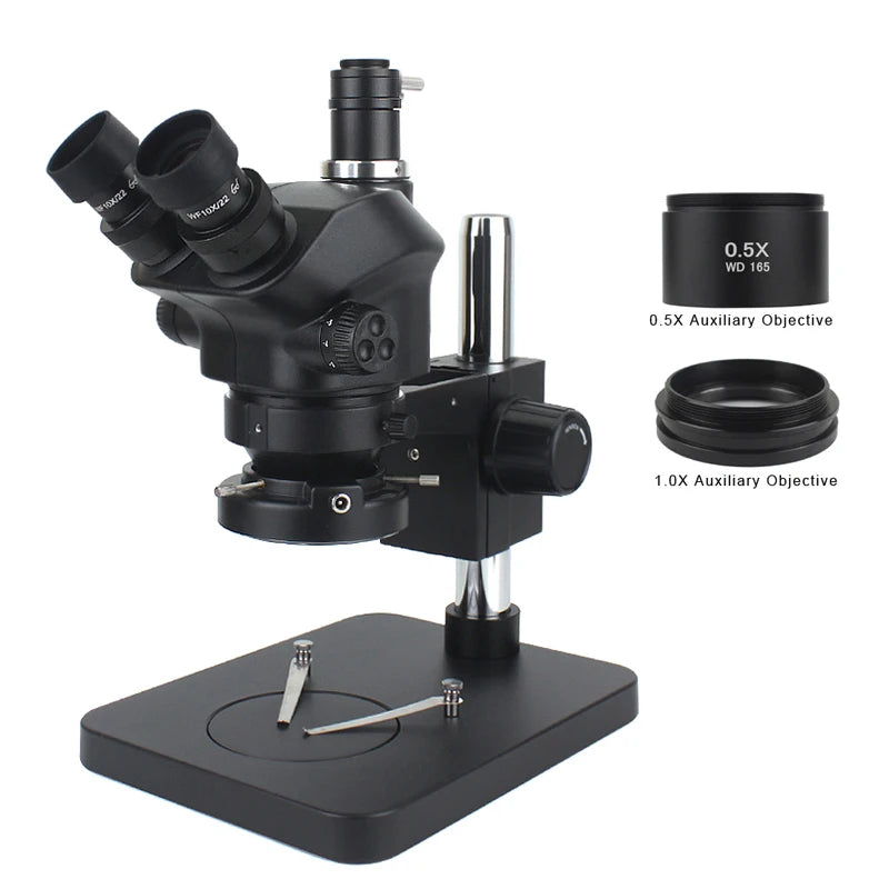 Custom CNC machining Industrial Lab Jewelry Electronic 7X 50X Simul Focal Stereo Trinocular Microscope for Jewelry Soldering Phone PCB CPU Repair