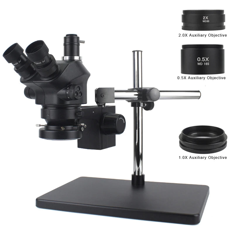 Custom CNC machining Industrial Lab Jewelry Electronic 7X 50X Simul Focal Stereo Trinocular Microscope for Jewelry Soldering Phone PCB CPU Repair