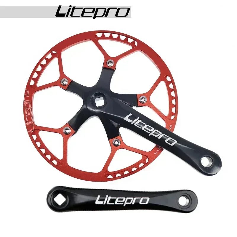 Custom CNC machining Litepro Square Connecting Rods Crankset 130 BCD Chainring 45T 47T 53T 56T 58T Bicycle Crank and Chainwheel for Gravel Road Bike