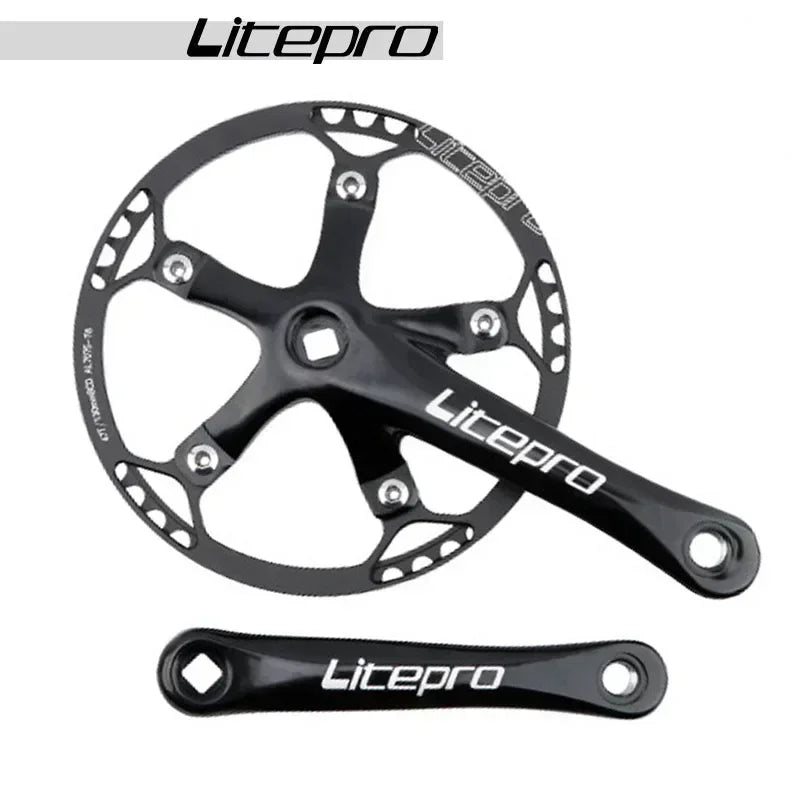 Custom CNC machining Litepro Square Connecting Rods Crankset 130 BCD Chainring 45T 47T 53T 56T 58T Bicycle Crank and Chainwheel for Gravel Road Bike