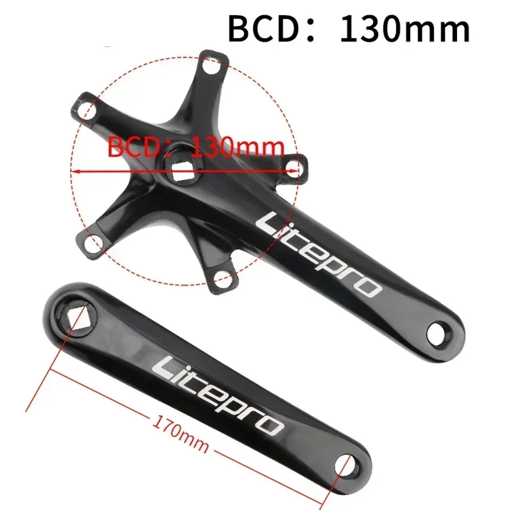 Custom CNC machining Litepro Square Connecting Rods Crankset 130 BCD Chainring 45T 47T 53T 56T 58T Bicycle Crank and Chainwheel for Gravel Road Bike