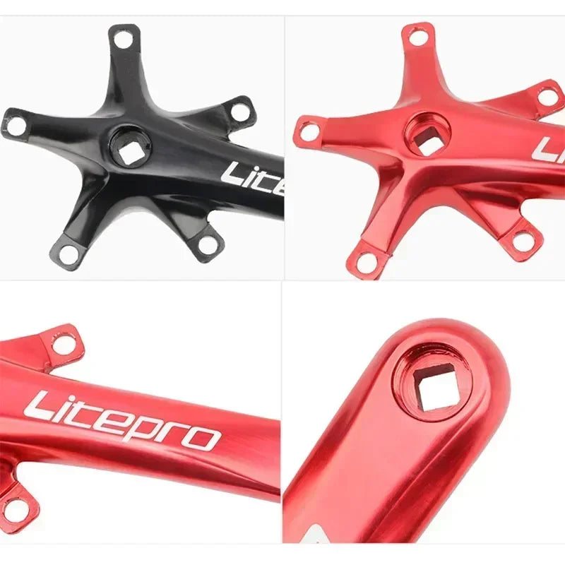 Custom CNC machining Litepro Square Connecting Rods Crankset 130 BCD Chainring 45T 47T 53T 56T 58T Bicycle Crank and Chainwheel for Gravel Road Bike