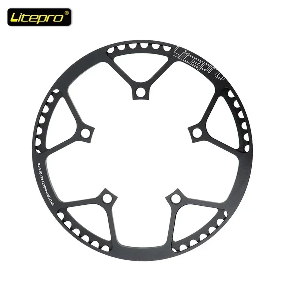 Custom CNC machining Litepro Square Connecting Rods Crankset 130 BCD Chainring 45T 47T 53T 56T 58T Bicycle Crank and Chainwheel for Gravel Road Bike