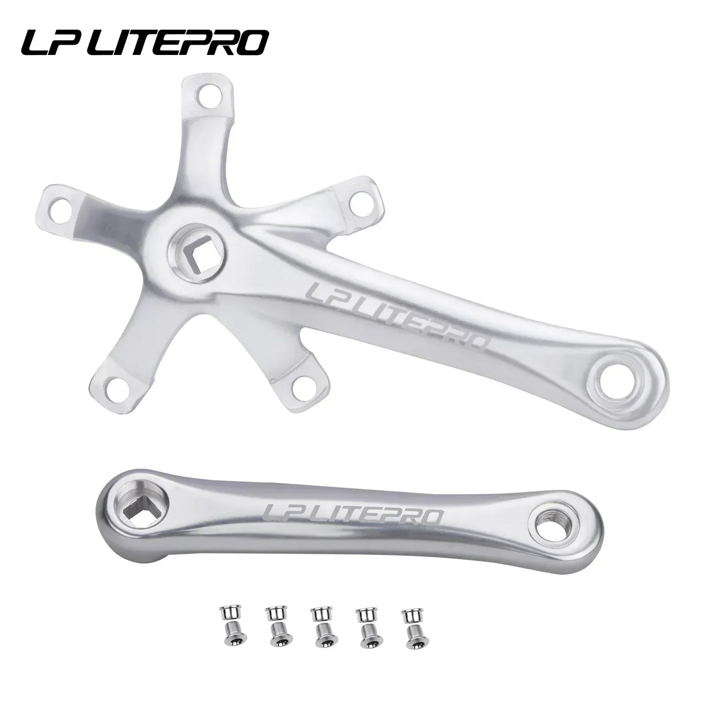 Custom CNC machining Litepro Square Connecting Rods Crankset 130 BCD Chainring 45T 47T 53T 56T 58T Bicycle Crank and Chainwheel for Gravel Road Bike