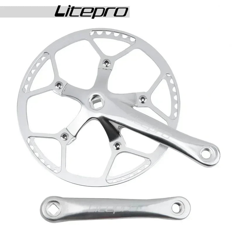 Custom CNC machining Litepro Square Connecting Rods Crankset 130 BCD Chainring 45T 47T 53T 56T 58T Bicycle Crank and Chainwheel for Gravel Road Bike