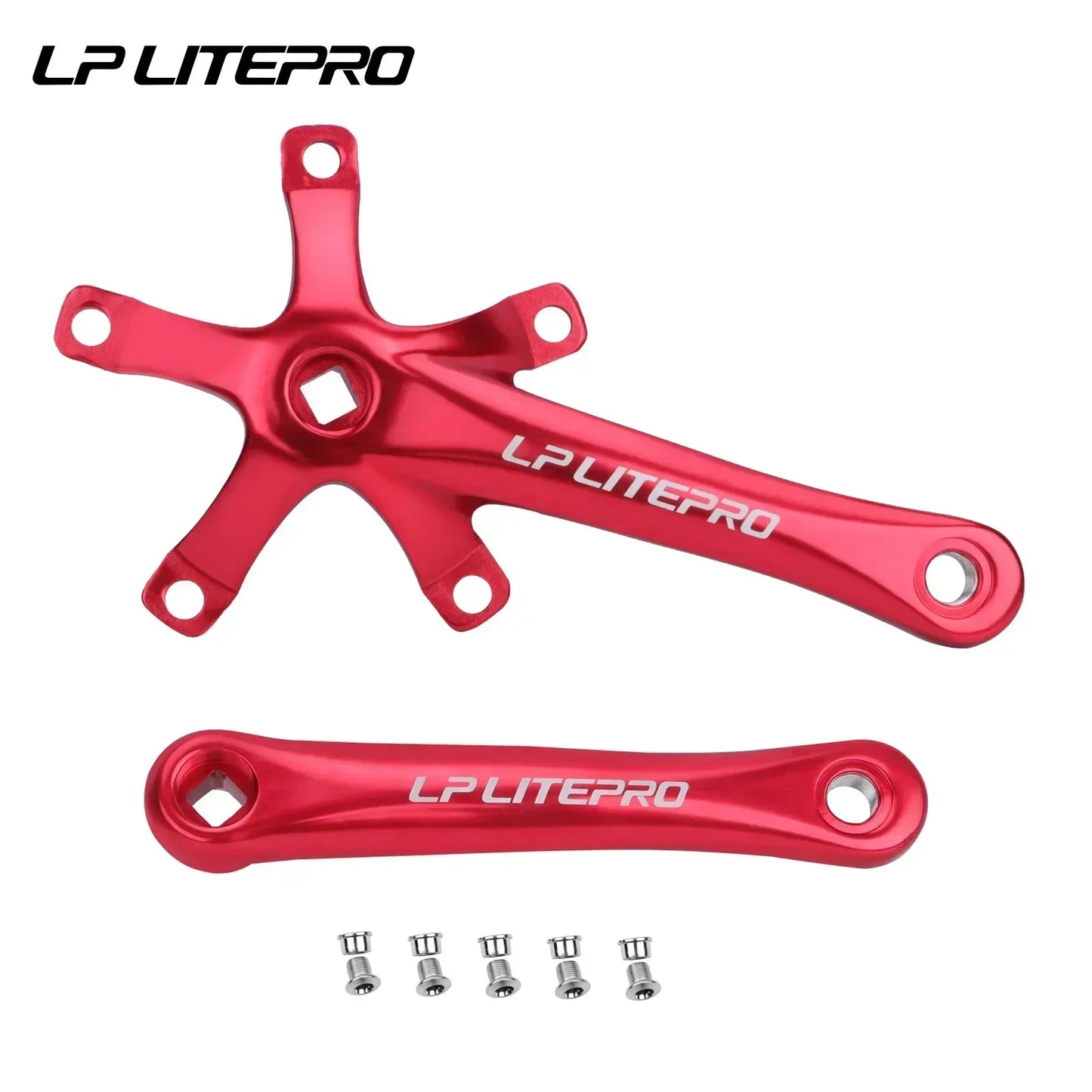 Custom CNC machining Litepro Square Connecting Rods Crankset 130 BCD Chainring 45T 47T 53T 56T 58T Bicycle Crank and Chainwheel for Gravel Road Bike