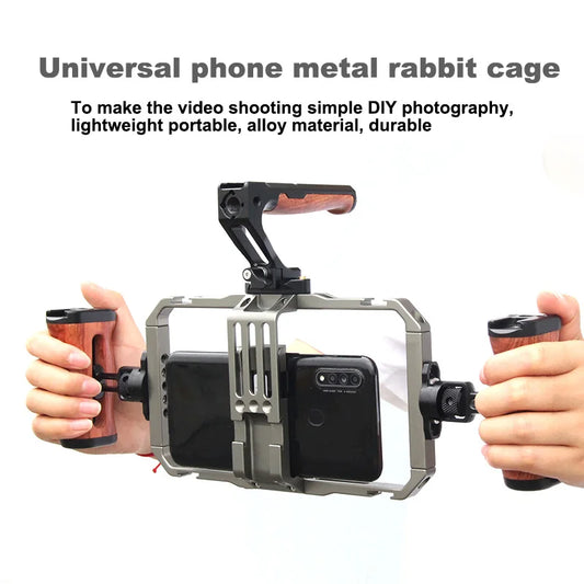 Custom CNC machining  M-REMOTE Smartphone Video Rig w 2 Shoe Mounts Filmmaking Metal Case Handheld Phone Video Stabilizer Grip Tripod Mount Stand 4.8