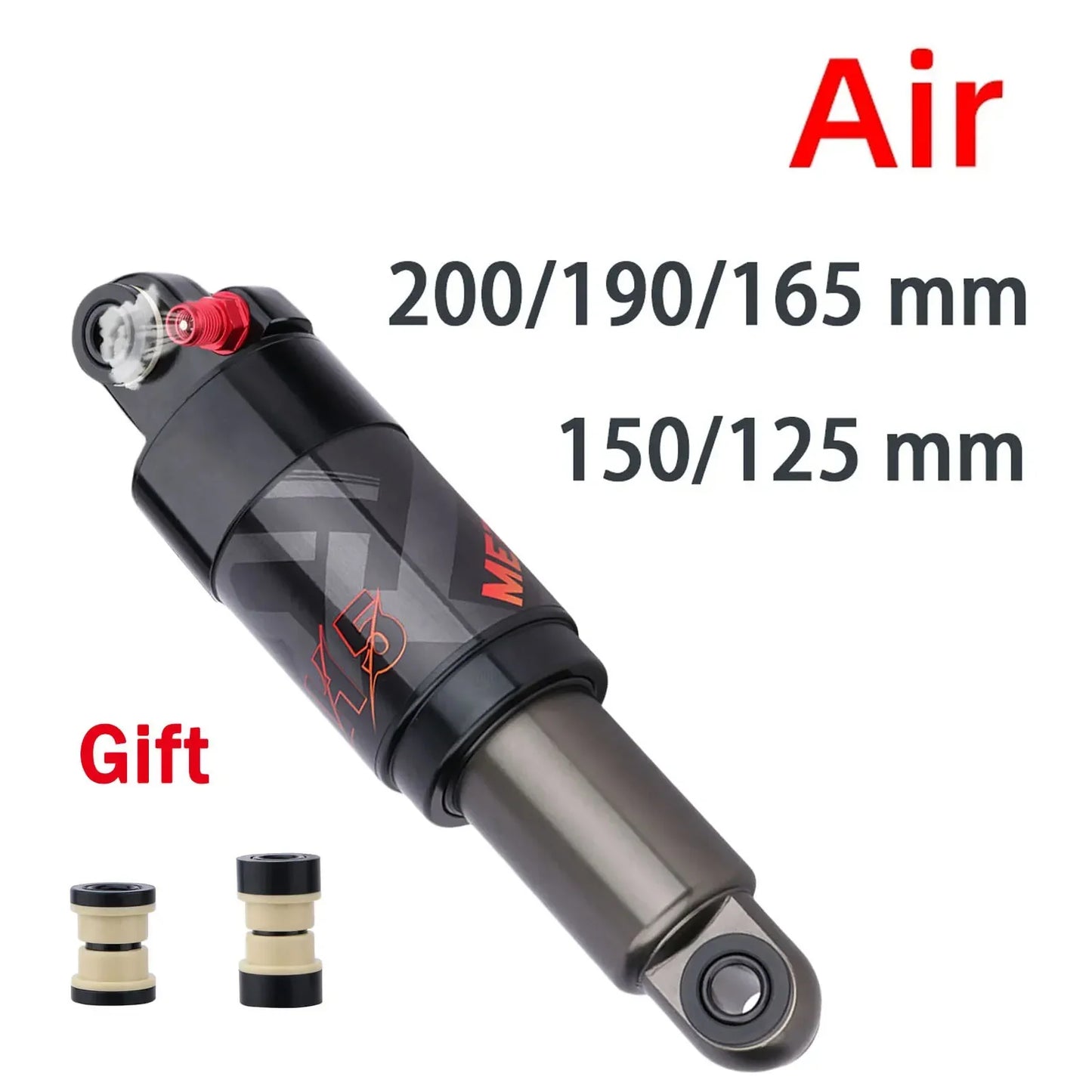 Custom CNC machining MEROCA Bicycle Air rear shock absorber 125mm/150mm/165mm/190mm/200mm Scooter MTB Mountain Bicycle adjustable Rear Shock