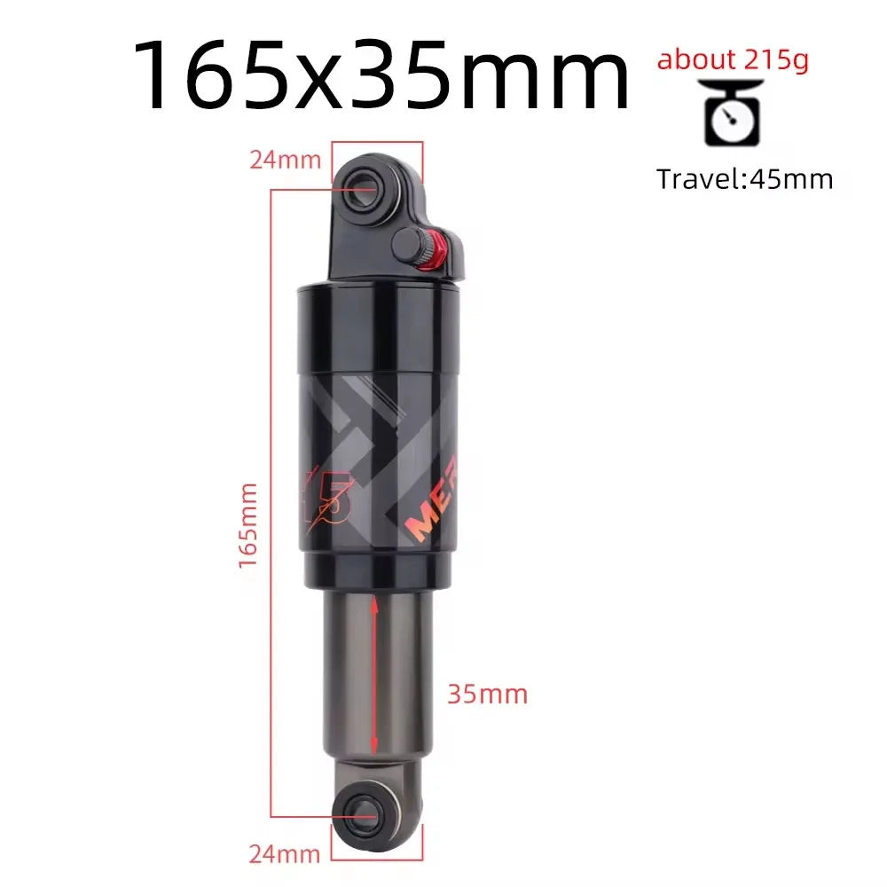 Custom CNC machining MEROCA Bicycle Air rear shock absorber 125mm/150mm/165mm/190mm/200mm Scooter MTB Mountain Bicycle adjustable Rear Shock