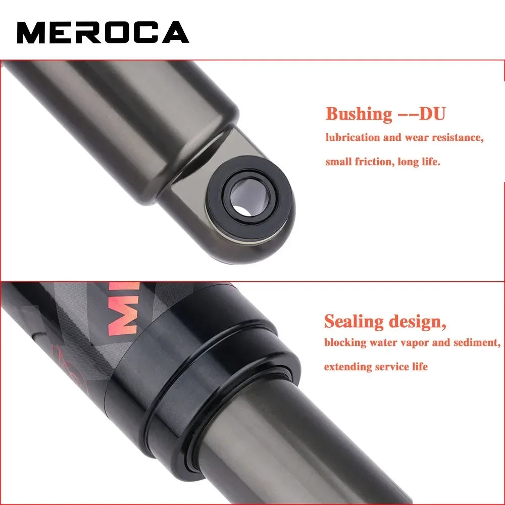 Custom CNC machining MEROCA Bicycle Air rear shock absorber 125mm/150mm/165mm/190mm/200mm Scooter MTB Mountain Bicycle adjustable Rear Shock