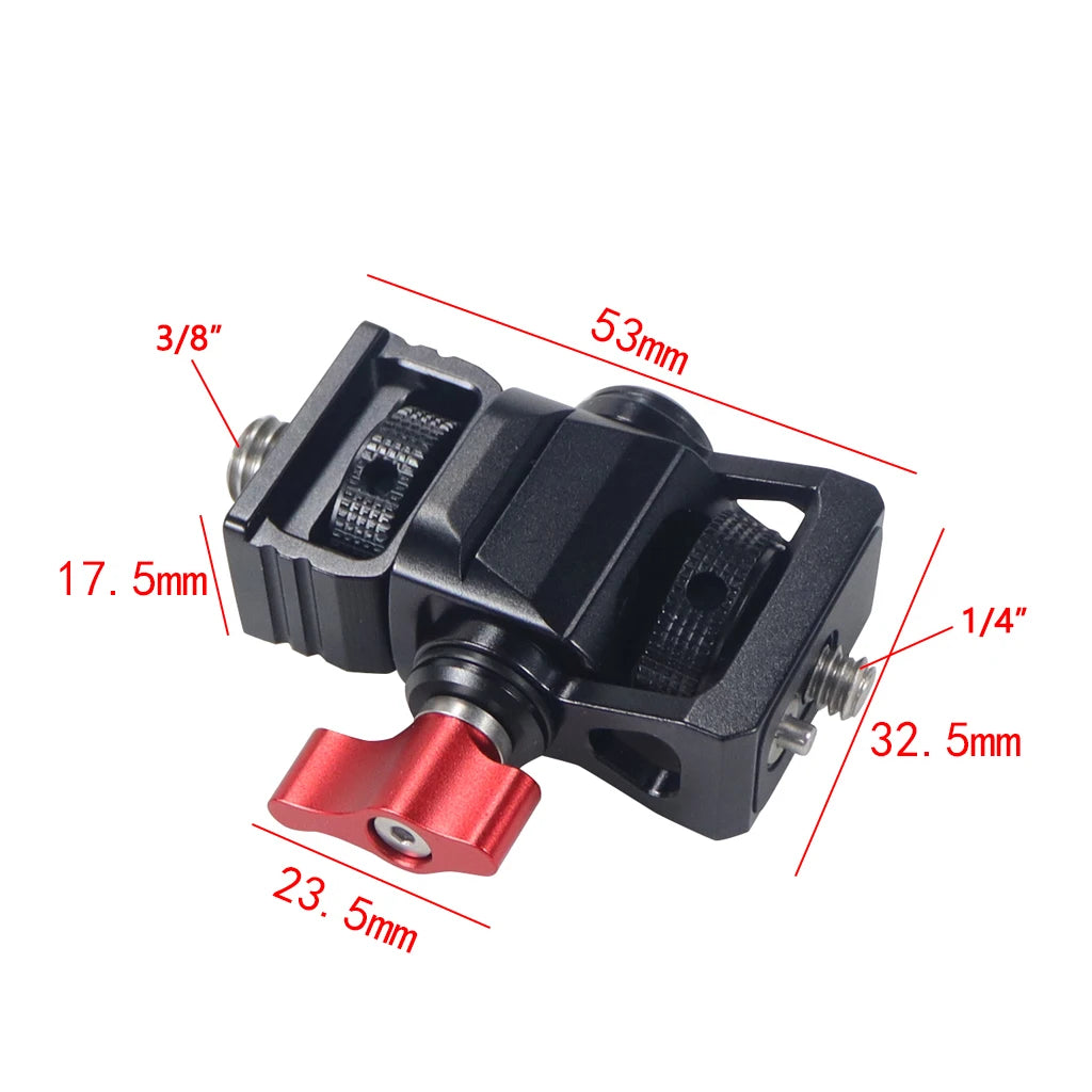 Custom CNC machining Monitor EVF Mount Screws Swivel Tilt Adjustable 1/4 3/8 Arri Locating Pins for DSLR for Gopro 13 12 Mic Flashlight Clamp Holder