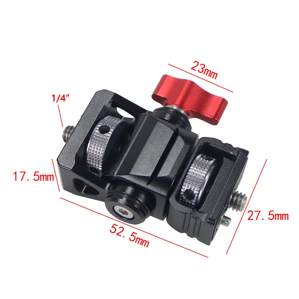 Custom CNC machining Monitor EVF Mount Screws Swivel Tilt Adjustable 1/4 3/8 Arri Locating Pins for DSLR for Gopro 13 12 Mic Flashlight Clamp Holder