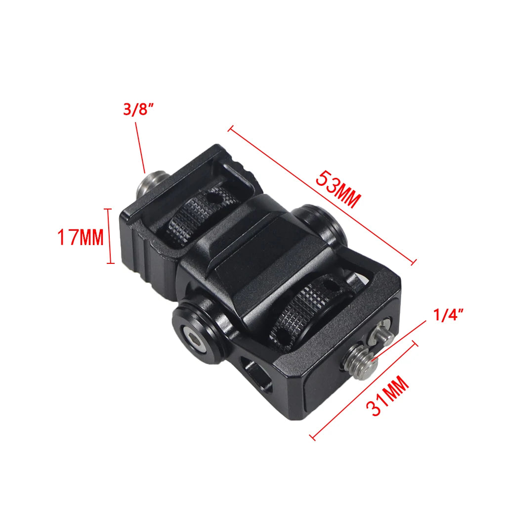 Custom CNC machining Monitor EVF Mount Screws Swivel Tilt Adjustable 1/4 3/8 Arri Locating Pins for DSLR for Gopro 13 12 Mic Flashlight Clamp Holder