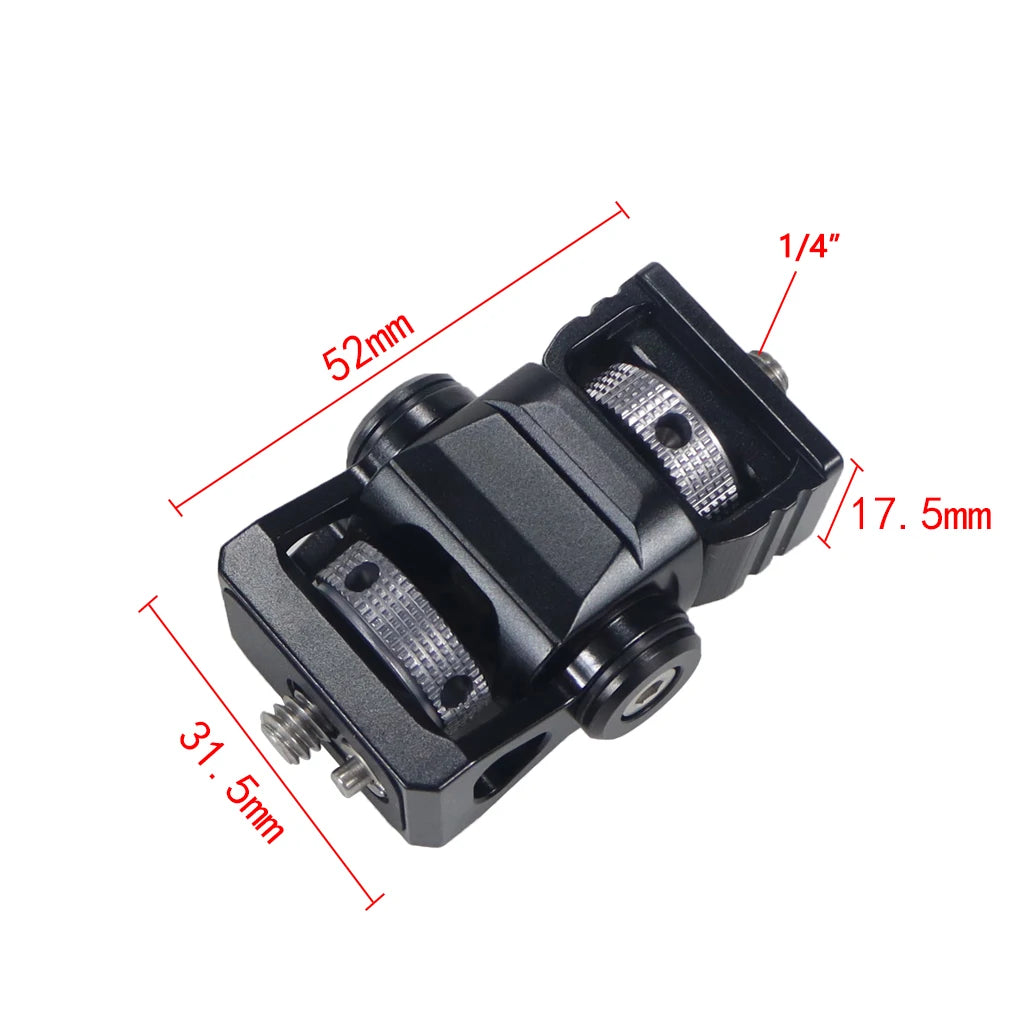 Custom CNC machining Monitor EVF Mount Screws Swivel Tilt Adjustable 1/4 3/8 Arri Locating Pins for DSLR for Gopro 13 12 Mic Flashlight Clamp Holder