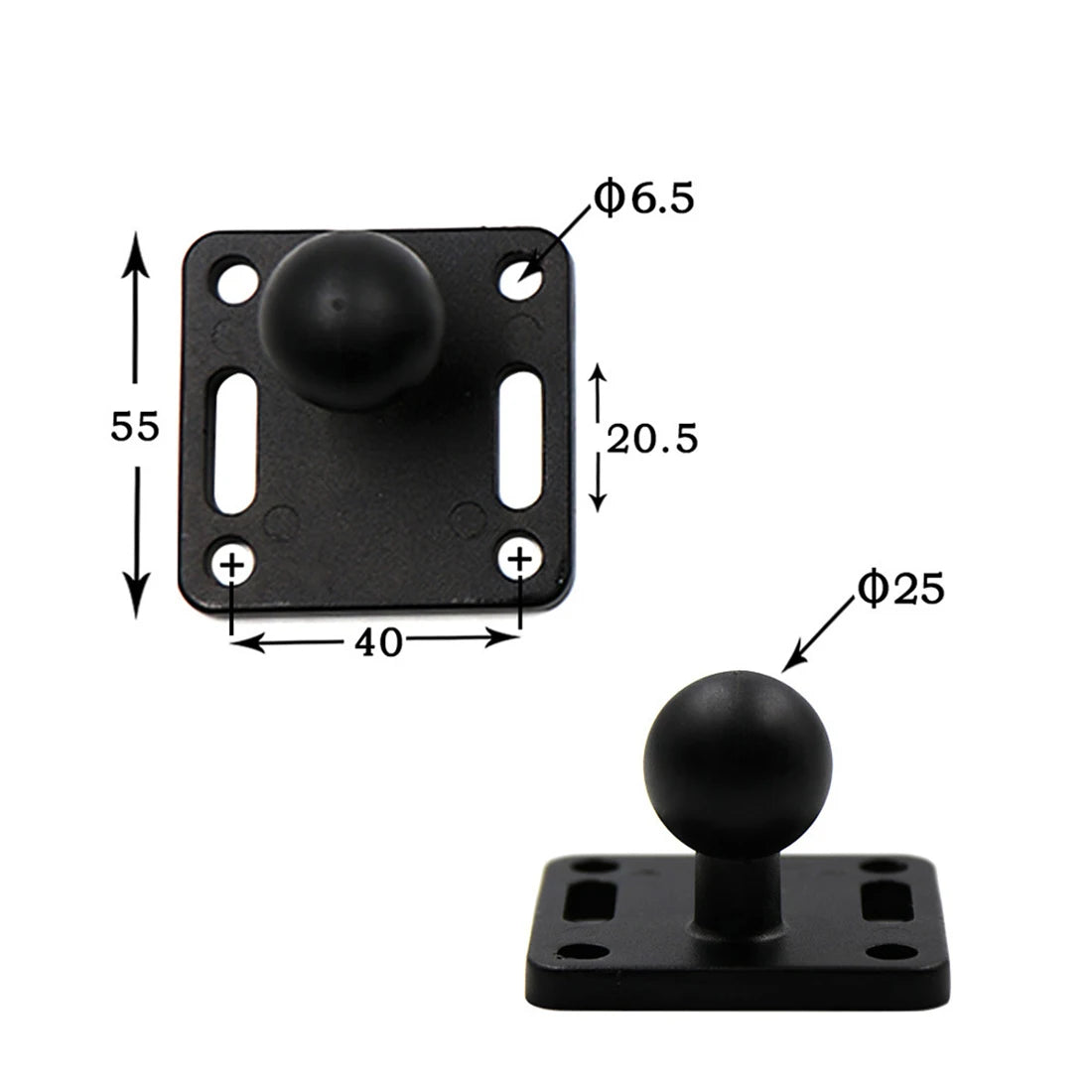 Custom CNC machining Motorcycle Round Square Mounting Base Aluminum Rubber 1 inch Tripod Ball Head for Gopro for Ram Mounts for Garmin DSLR Camera