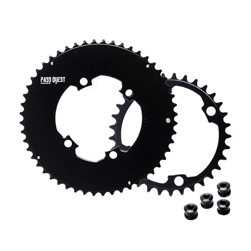 Custom CNC machining 107BCD DOUBLE Chainring MTB Road Bike 46-33T 48-35T 50-37T 52-39T 2X Chainwheel for Sram Rival AXS 12S