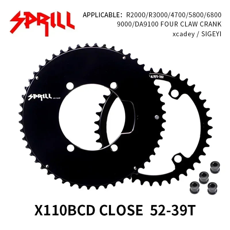 Custom CNC machining PASS QUEST 110bcd AXS Chainring for Shimano 105 5800,6800,DURA 9000,double Chainring 54 40 53 39 50 34 56 42 52 36 48 35 46 33T