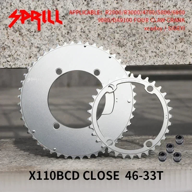 Custom CNC machining PASS QUEST 110bcd AXS Chainring for Shimano 105 5800,6800,DURA 9000,double Chainring 54 40 53 39 50 34 56 42 52 36 48 35 46 33T