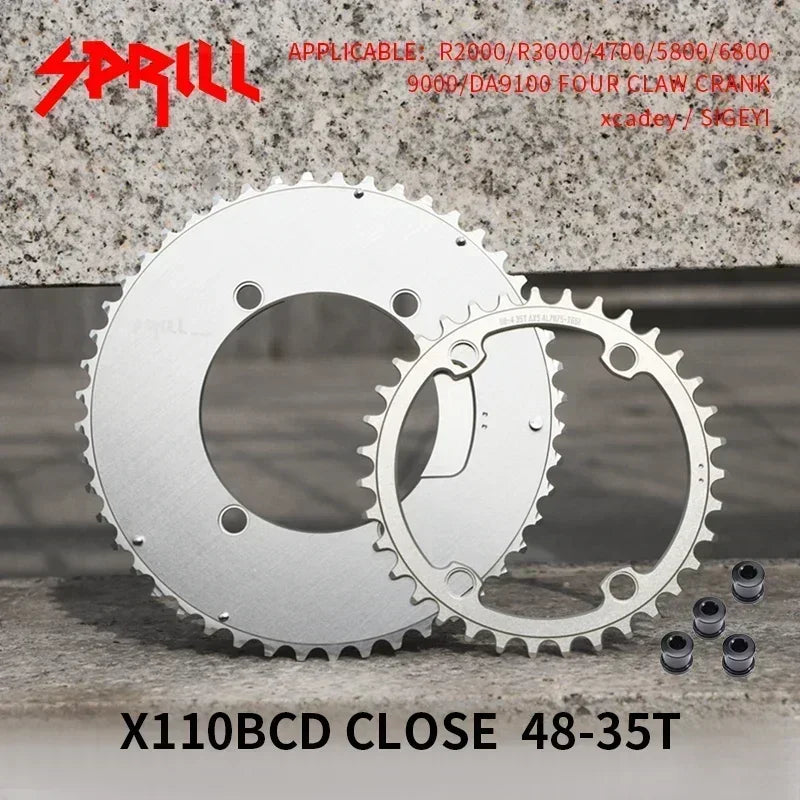 Custom CNC machining PASS QUEST 110bcd AXS Chainring for Shimano 105 5800,6800,DURA 9000,double Chainring 54 40 53 39 50 34 56 42 52 36 48 35 46 33T