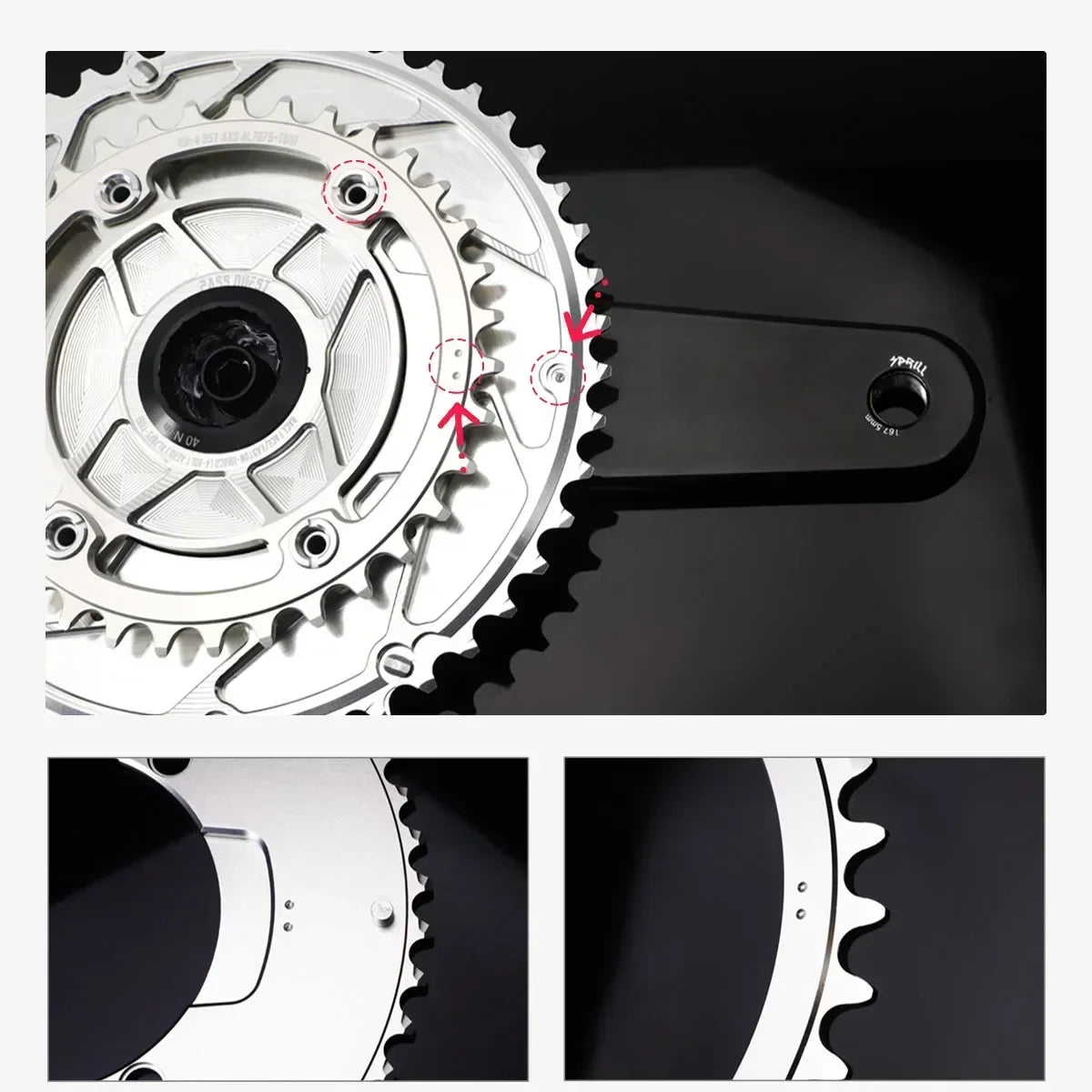 Custom CNC machining PASS QUEST 110bcd AXS Chainring for Shimano 105 5800,6800,DURA 9000,double Chainring 54 40 53 39 50 34 56 42 52 36 48 35 46 33T