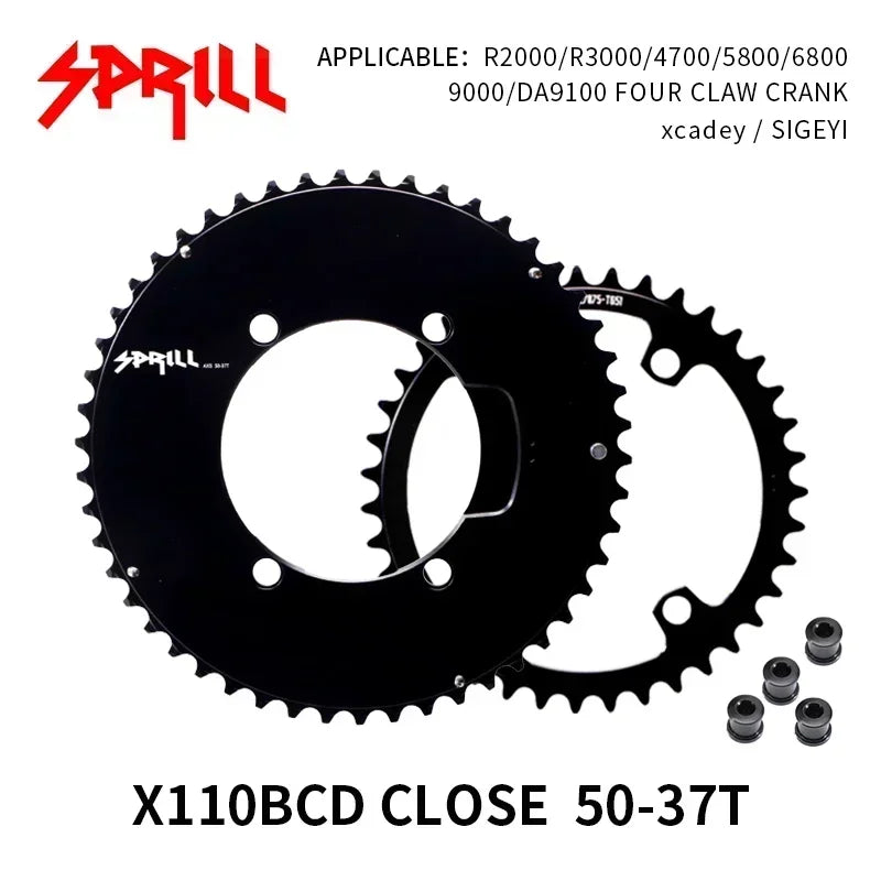 Custom CNC machining PASS QUEST 110bcd AXS Chainring for Shimano 105 5800,6800,DURA 9000,double Chainring 54 40 53 39 50 34 56 42 52 36 48 35 46 33T