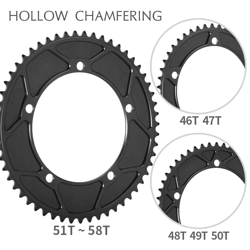 Custom CNC machining 144 bcd chainring fixed gear track fixie bike chain ring 46T 48T 50T 52t 54 58t 60t 61t Tooth mountain MTB Chainwheel